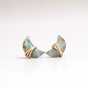 Saressa Designs Moonbeam & Stardust Studs - Labradorite